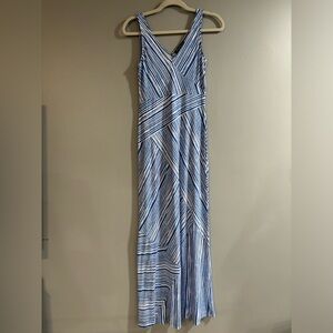 Tommy Bahama Maxi Dress‎ Womens Medium Blue White Striped Long Coastal Beach XXS